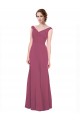 Mauve Taupe A-Line V-Neck Long Bridesmaid Dress York