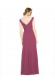 Mauve Taupe A-Line V-Neck Long Bridesmaid Dress York
