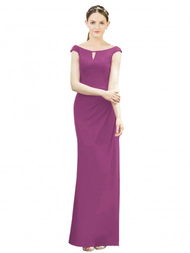 Wild Berry Mermaid High Neck Long Bridesmaid Dress York