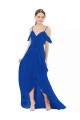 Royal Blue A-Line V-Neck Long High Low Bridesmaid Dress York