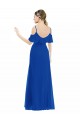 Royal Blue A-Line V-Neck Long High Low Bridesmaid Dress York
