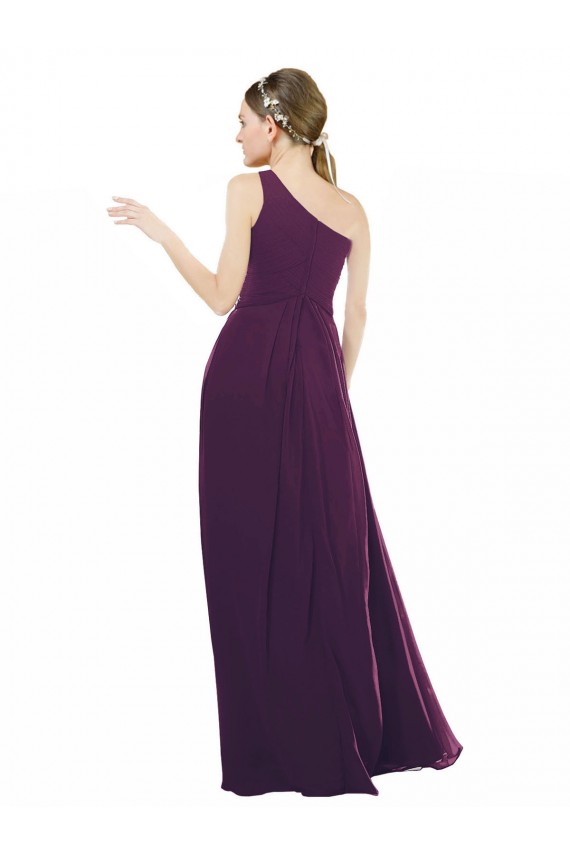 Grape A-Line One Shoulder Long Bridal Party Dress / Evening Dress York
