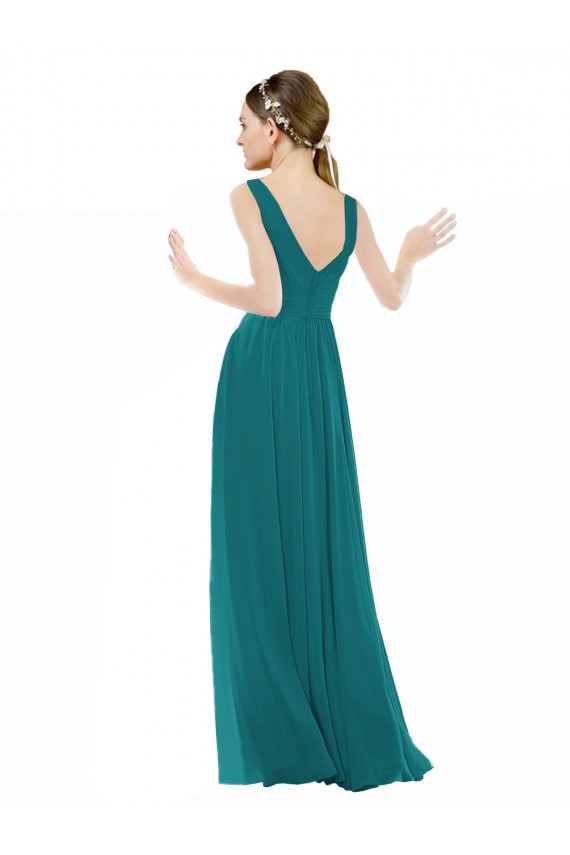 Hunter A-Line V-Neck Long Bridesmaid Gowns York