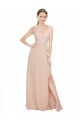 Pink A-Line V-Neck Sleeveless Long Bridesmaid Dress / Evening Dress York