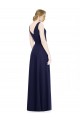 V-Back Dark Navy A-Line Cowl Neck Long Bridesmaid Dress York