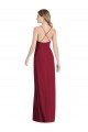 Open Back Burgundy A-Line V-Neck Long Semi Formal Evening Dress / Bridesmaid Dress York