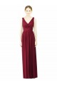 V-Back Burgundy A-Line V-Neck Long Bridesmaid Dress / Formal Dress York