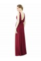 V-Back Burgundy A-Line V-Neck Long Bridesmaid Dress / Formal Dress York
