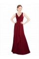 Burgundy A-Line V-Neck Long Bridesmaid Dress / Evening Dress York