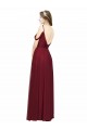 Low Back Burgundy A-Line Spaghetti Straps Long Bridesmaid Dress / Evening Dress York