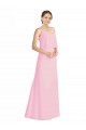 Low Back Barely Pink A-Line Spaghetti Straps Long Bridesmaid Dress York