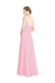 Low Back Barely Pink A-Line Spaghetti Straps Long Bridesmaid Dress York