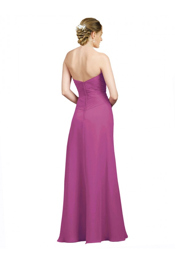 Low Back Wild Berry A-Line Sweetheart Long Bridesmaid Dress York