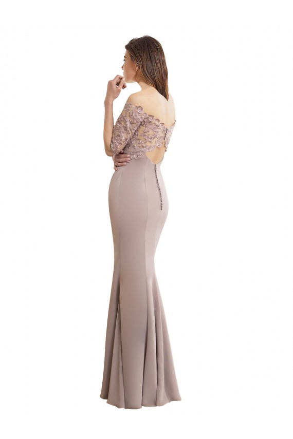 Keyhole Back Mermaid High Neck Long Bridesmaid Dress York