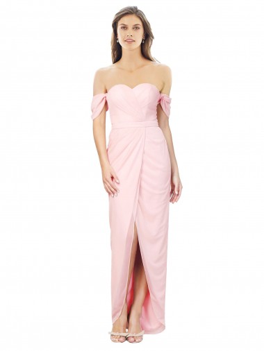 Pink A-Line Strapless High Low Bridesmaid Dress York