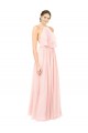 Open Back Pink A-Line Halter Neck Long Formal Dress / Bridesmaid Dress York