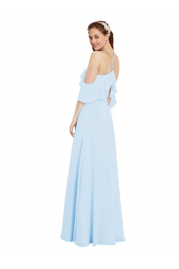 Light Sky Blue A-Line Halter Neck Long Formal Dress / Bridesmaid Dress York