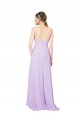 Open Back Lilac Sheath V-Neck Long High Low Bridesmaid Dress York