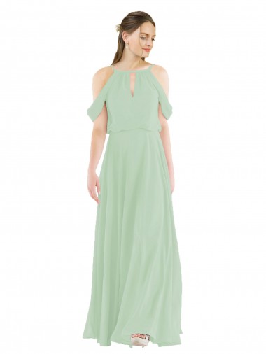 Sage Sheath Off the Shoulder Long Bridesmaid Dress York