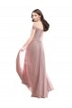 Pink A-Line Off the Shoulder Cap Sleeves Long Bridesmaid Dress York