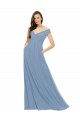 Dusty Blue A-Line Off the Shoulder Long Bridesmaid Dress / Evening Gowns York