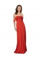 V-Back Red A-Line Strapless Long Bridesmaid Dress York