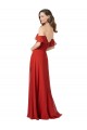 V-Back Red A-Line Strapless Long Bridesmaid Dress York