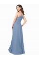 Open Back Dusty Blue A-Line V-Neck Long Bridesmaid Dress / Evening Dress York