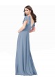 Dusty Blue A-Line V-Neck Long Black Tie Prom Dress / Bridesmaid Dress York