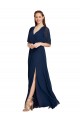 Dark Navy A-Line V-Neck Long Bridesmaid Dress / Formal Dress York