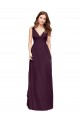 Grape A-Line V-Neck Long Evening Gowns / Bridesmaid Dresses York