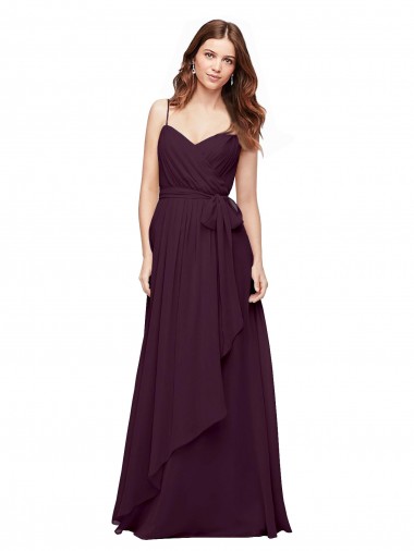 Grape A-Line V-Neck Long Bridesmaid Dress / Formal Dress York