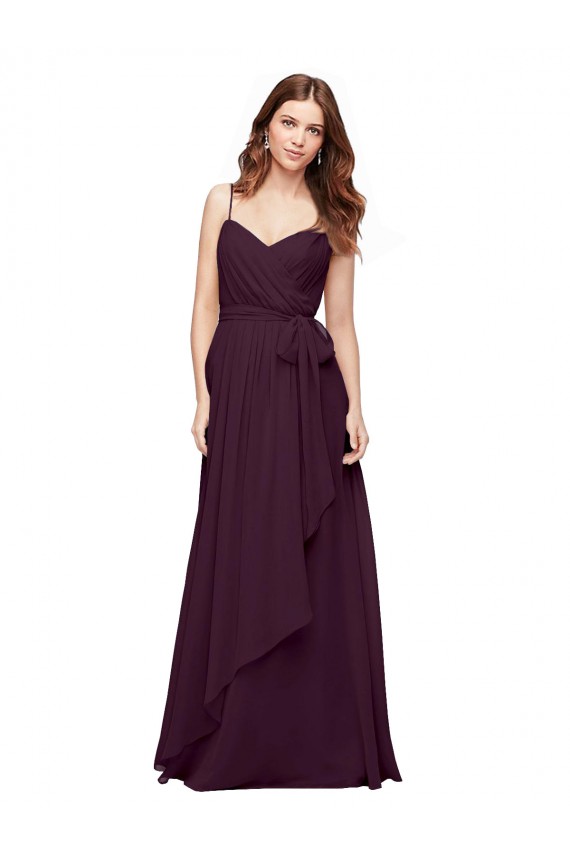Grape A-Line V-Neck Long Bridesmaid Dress / Formal Dress York