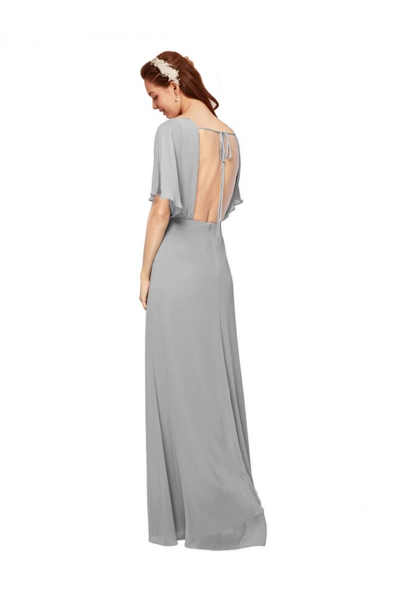 Open Back Royal Blue A-Line V-Neck Long Bridesmaid Dress / Evening Gowns York