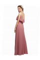 V-Back Dark Navy A-Line Scoop Neck Long Floor Length Bridesmaid Dress York