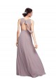 Open Back Dark Navy A-Line V-Neck Long Wedding Guest Dress York