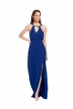 Royal Blue A-Line High Neck Long Bridesmaid Dress York