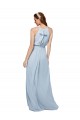 Royal Blue A-Line High Neck Long Bridesmaid Dress York