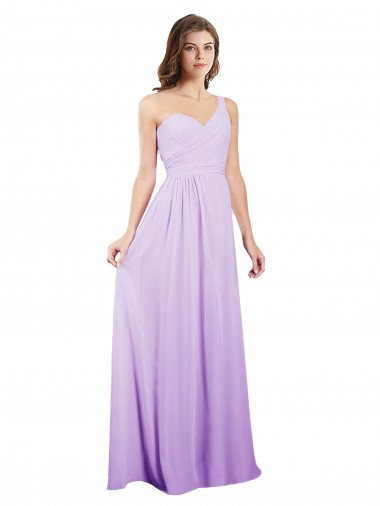 Lilac A-Line One Shoulder Long Bridesmaid Dress / Evening Dress York