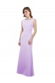 Open Back Lilac Column Round Neck Long Bridesmaid Dress York