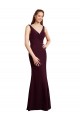 V-Back Burgundy Gold Mermaid V-Neck Long Bridesmaid Dress York
