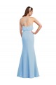 Open Back Light Sky Blue Mermaid V-Neck Long Bridesmaid Dress York
