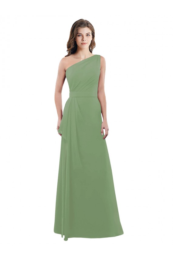 Seagrass A-Line One Shoulder Long Bridesmaid Dress York