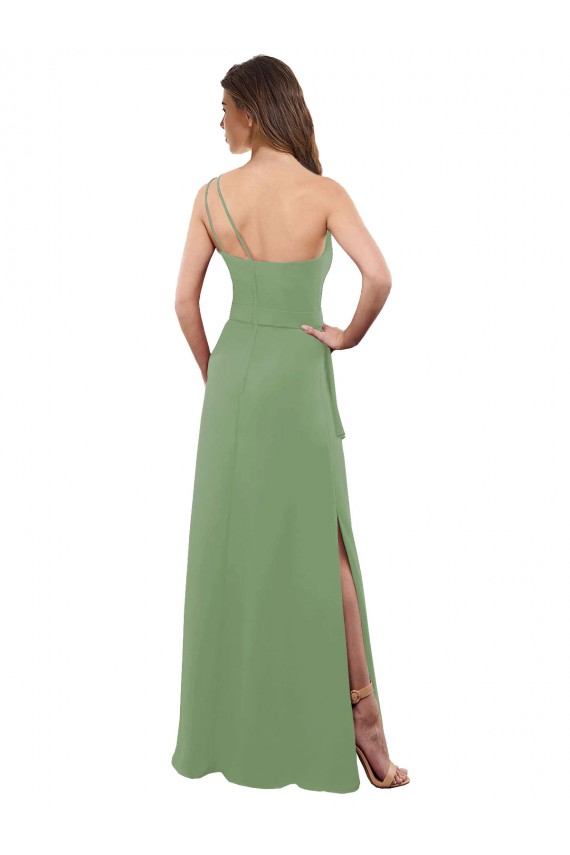 Seagrass A-Line One Shoulder Long Bridesmaid Dress York