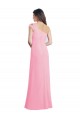 Barely Pink A-Line One Shoulder Long Bridesmaid Dress York