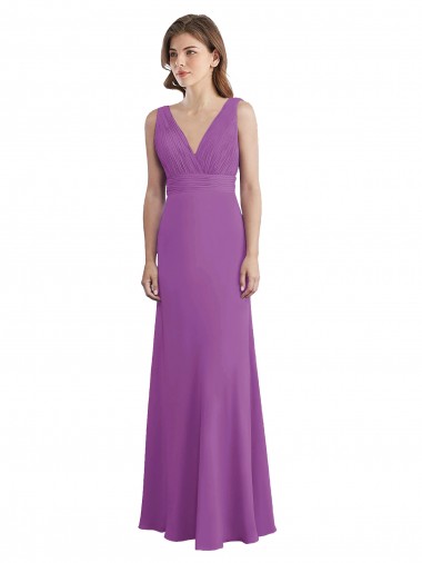 Low Back Dahlia A-Line V-Neck Long Bridesmaid Dress York