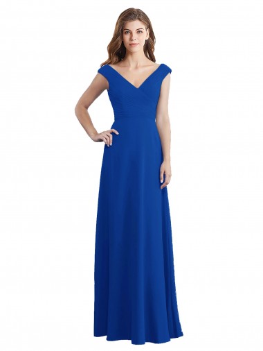 Royal Blue A-Line V-Neck Long Bridesmaid Dress / Evening Dress York