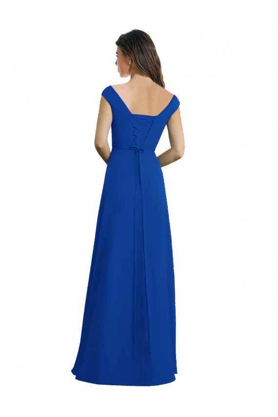 Royal Blue A-Line V-Neck Long Bridesmaid Dress / Evening Dress York