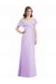 V-Back Lilac A-Line V-Neck Long Bridesmaid Dresses York