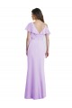 V-Back Lilac A-Line V-Neck Long Bridesmaid Dresses York